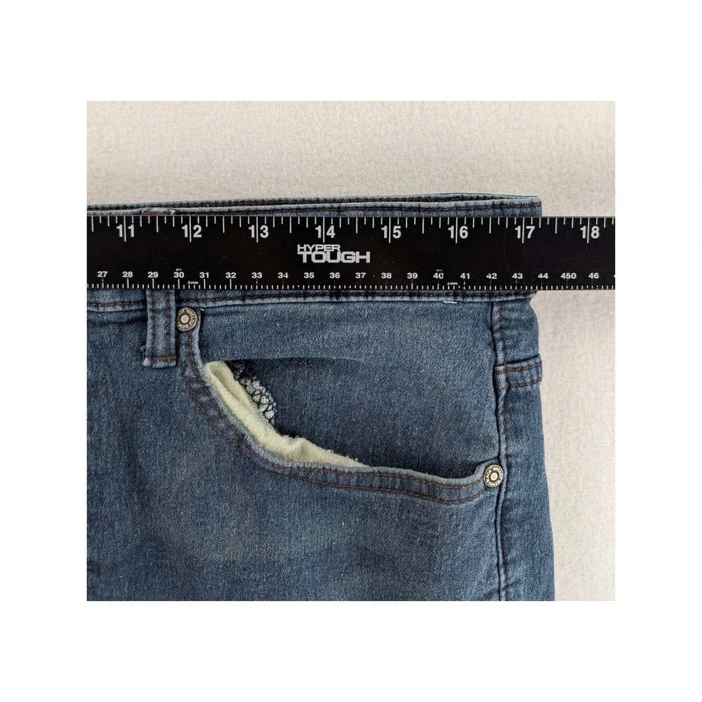 Vintage Genes Black Mens 34x30 Slim Tapered Stretch Jeans Blue Denim